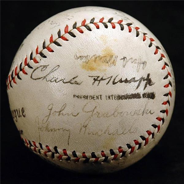 1927 Yankee Johnny Grabowski Signed Baseball