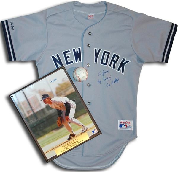 Autographs Baseball - Baseball Hall of Famer Don Mattingly Signed Jersey, Photo and Baseball