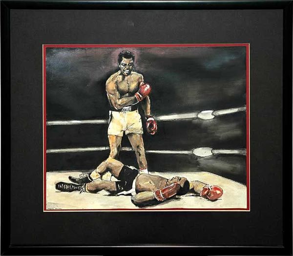 Memorabilia Other - Muhammad Ali vs Sonny Liston Original Watercolor Painting.