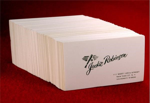Baseball Memorabilia - 1950s Jackie Robinson Baseball Business Cards (300+)