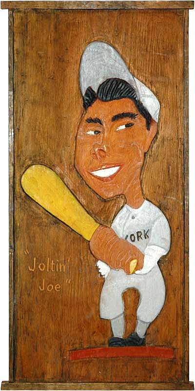 Baseball Memorabilia - 1940s Joe Dimaggio Original Folk Art Display