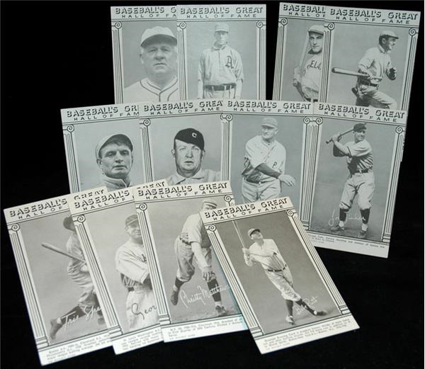 - (25) 1948 Baseball Greatest Hall of Fame Exhibit Cards with Ruth & Gehrig