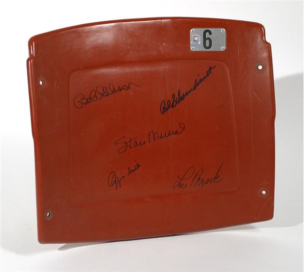 - Old Busch Stadium Seat Back Signed By All Five Cardinals Living Hall of Famers