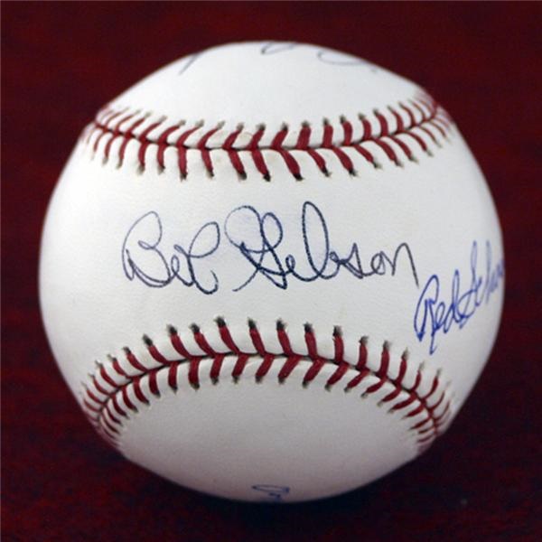 Baseball Signed by All Five Cardinals Living Hall of Fame Members