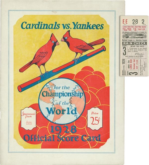 1928 St. Louis Cardinals World Series Program and Ticket