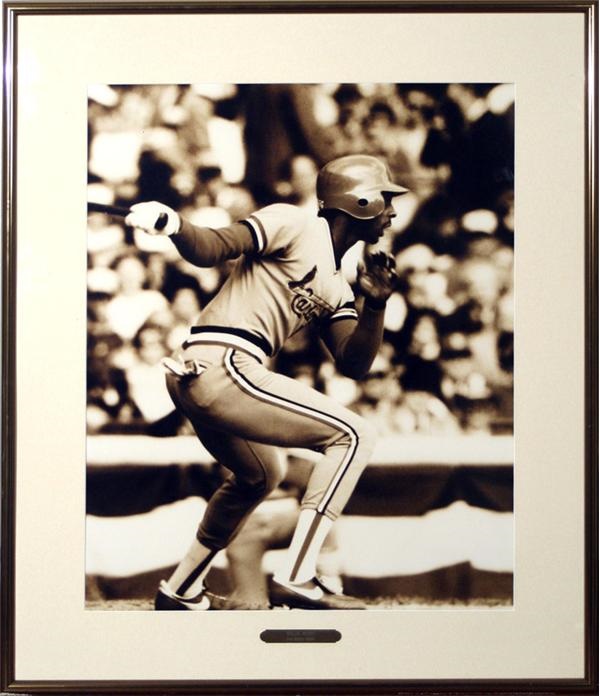 Large Framed Photo of Willie McGee From the Cardinals Club at Old Busch Stadium