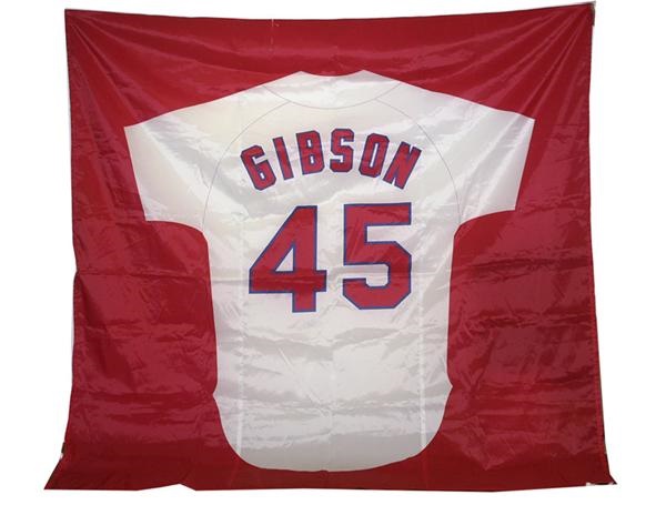 St. Louis Cardinals - Bob Gibson's Retired Number "45" Flag From Busch Stadium