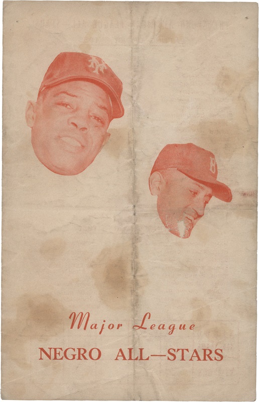 Baseball Memorabilia - 1955 Negro All Stars Program with Willie Mays Cover