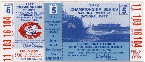 Baseball Memorabilia - Roberto Clemente's Last Major League Game Unused Ticket