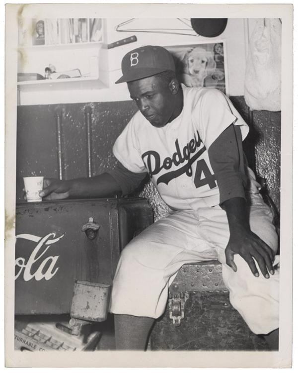 San Francisco Examiner Photo Collection - Sports - Jackie Robinson Has a Coke and No Smile - Loses 1952 World Series *