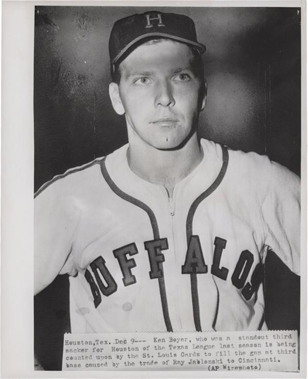 Baseball Memorabilia - Ken Boyer Minor League Baseball Wire Photo (1954)