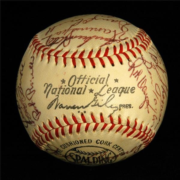 - 1955 Milwaukee Braves Team Signed Baseball (NRMT-MT)