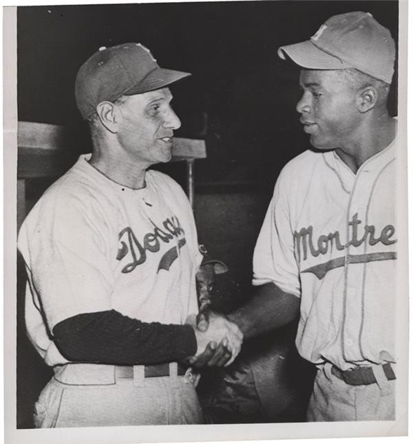 - 1947 Jackie Robinson in Montreal Minor League Baseball Wire Photo