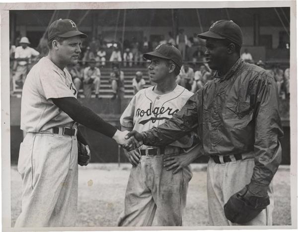 San Francisco Examiner Photo Collection - Sports - 1948 Dodgers Baseball Wire Photo with Jackie Robinson.