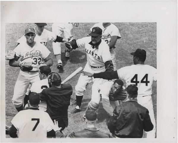 San Francisco Examiner Photo Collection - Sports - 1965 Marichal & Roseboro Infamous Baseball Brawl Photo