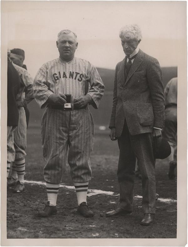 - 1922 New York Giants Baseball Manager John McGraw with Commissioner Judge Landis