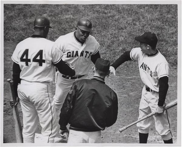 - 1962 Willie Mays Hall of Fame Home Run Congrats Photo