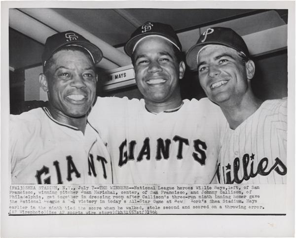 San Francisco Examiner Photo Collection - Sports - 1964 Willie Mays Juan Marichal Johnny Callison All Star Game Photo