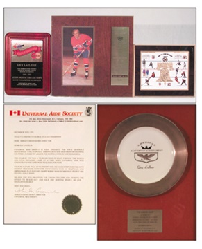 - Collection of Plaques & Framed Awards Presented to Guy Lafleur (5)