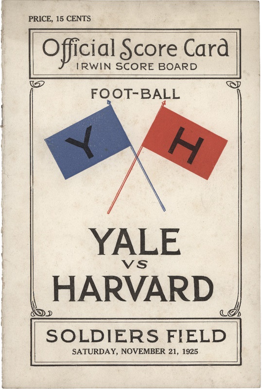 Memorabilia Football - 1925 Harvard-Yale Football Program