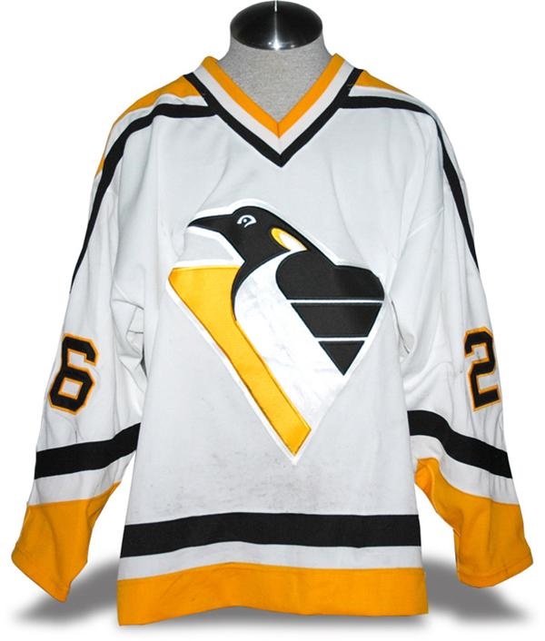 - Circa 1997-98 Darius Kasperaitus Game Worn Pittsburgh Penguins Jersey
