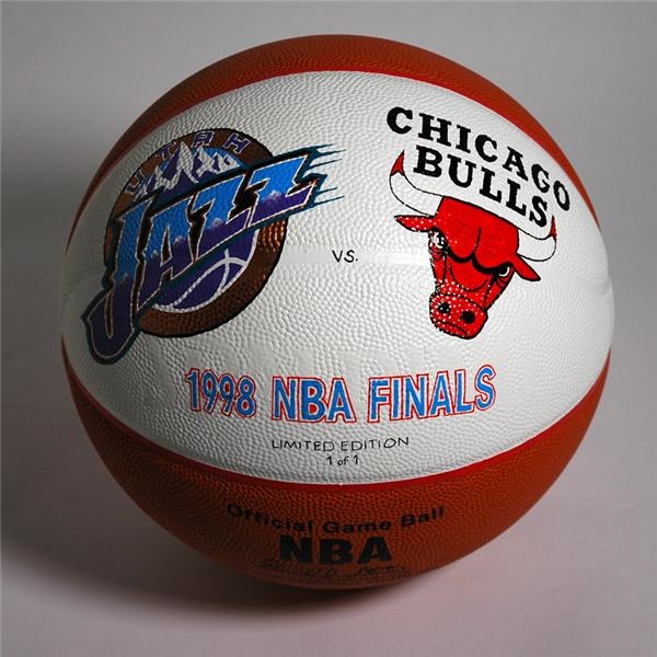 Memorabilia Other - 1998 NBA Finals Hand Painted Jazz vs Bulls Basketball Ltd. Ed.1 of 1