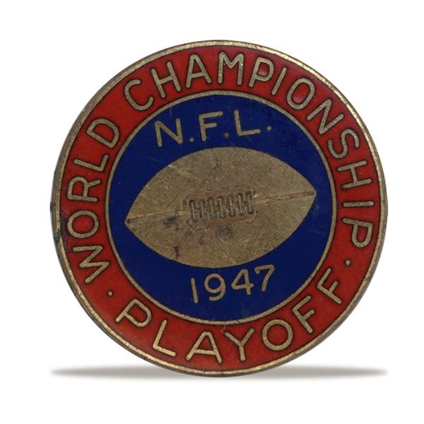 1947 NFL Football Championship Game Press Pin