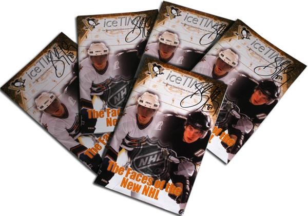 - 2005-06 Sidney Crosby Signed Pittsburgh Penguins Game Programs (5)
