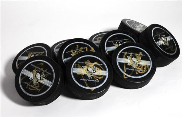 - 2005-06 Sidney Crosby Signed Pucks From His Rookie Season (10)