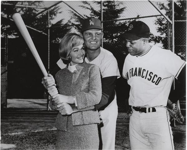 San Francisco Examiner Photo Collection - Sports - Willie Mays and Donna Reed Baseball Photo (1964)