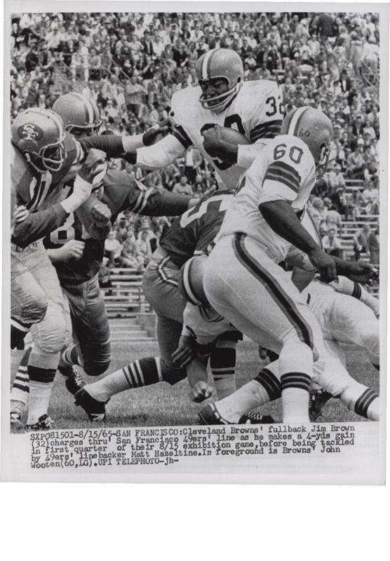 San Francisco Examiner Photo Collection - Sports - 1965 Jim Brown Football Wire Photo