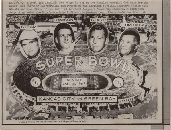 - 1967 Super Bowl 1 Football Wire Photo