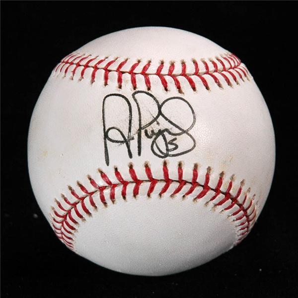 Historical Baseballs - Albert Pujols First World Baseball Classic Signed Game Used Baseball with MLB Hologram