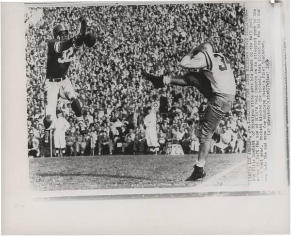 Football - 1954 Rose Bowl Football Wire Photos (12)