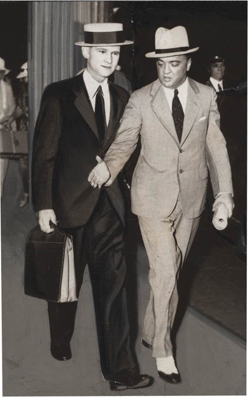 Melvin Purvis and J Edgar Hoover Wire Photo (1936)