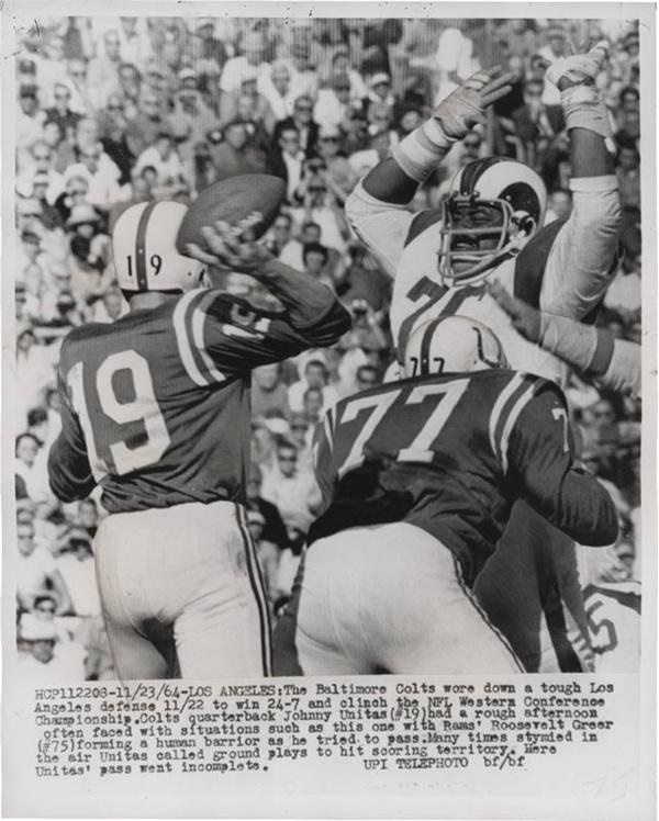 Football - 1964 Johnny Unitas Football Wire Photo