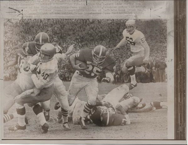 Football - 1966 Michigan State / Notre Dame Wire Photos (3)