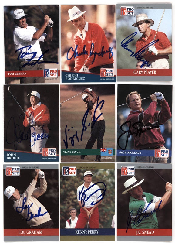 Golf - PGA Pro Set Signed Golf Card Collection (210)