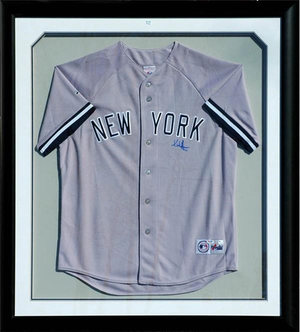 Derek Jeter Signed Yankees Baseball Jersey Display