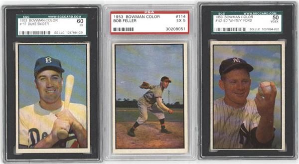 - 1953 Bowman Color Baseball Hall of Famers (3)