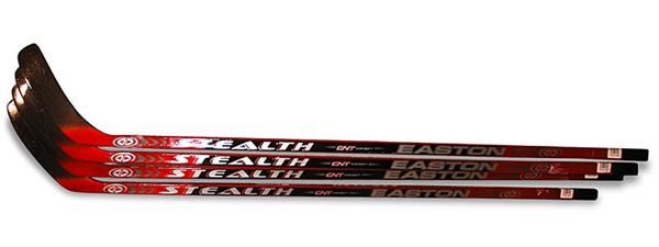 4) Easton Stealth 2006 Game Model Russian Olympic Hockey Stick Lot.