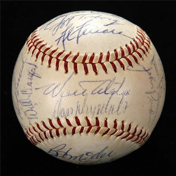 1965 Los Angeles Dodgers Team Signed Baseball World Champs!