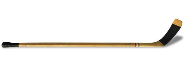 Hockey Equipment - Bobby Hull Signed Game Used Hockey Stick