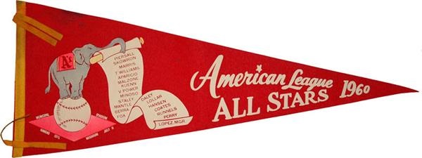 Ernie Davis - 1960 American League All Stars Baseball Pennant