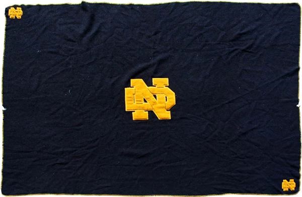 - 1950&#39;s Notre Dame Football Letterman&#39;s Wool Blanket