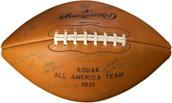 Football - 1981 College  All American Team Signed Football with Dan Marino