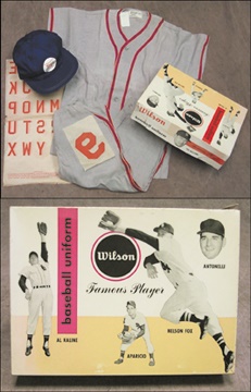 - 1950's Wilson "Famous Players" Baseball Uniform in Original Illustrated Box