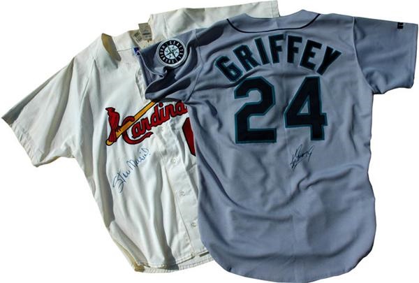 Ken Griffey Jr and Stan Musial Signed Jerseys (2)