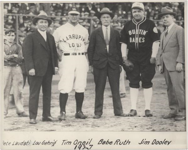 - 1927 Babe Ruth and Lou Gehrig Barnstorming Photo