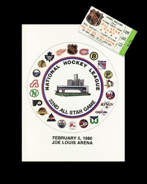 - 1980 NHL AllStar Game Program & Ticket Stub